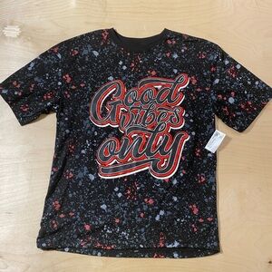 Hustle Black and Red Graphic T-Shirt XL (18/20) (C)